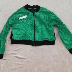 Koral Green Zip Up Jacket with Mesh Details Size Small NWT